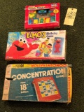 Elmo's Birthday Game, Concentration, Puzzle Blocks