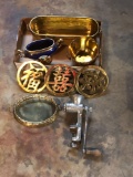 Brass Oriental Decor, Brass Buckets, Meat Grinder