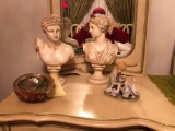 Seashell, Boy and Goose Figurine, Artemis and Ermes Head Busts