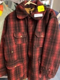 Classic woolrich red and black plaid hunting coat size 46