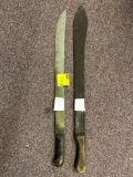 2 machetes, WWII British Martindale w702, Luckhaus and Gunther