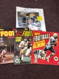 Vintage football cards and 3 magazines