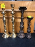 4 candlestick holders