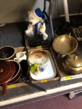 Glassware, China, brown ware, brass, teddy bear