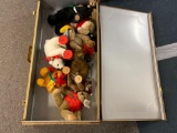 Stuffed Animals in Metal Case