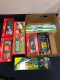 7 die cast vehicles, NASCAR, racing champions, BP carrier, Coca-Cola 2000 holiday helicopter carrier