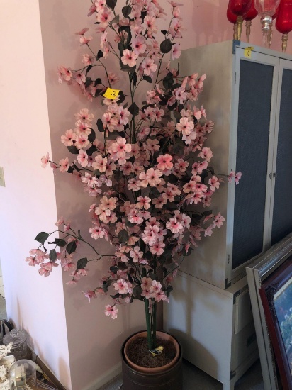 Faux potted pink dogwood