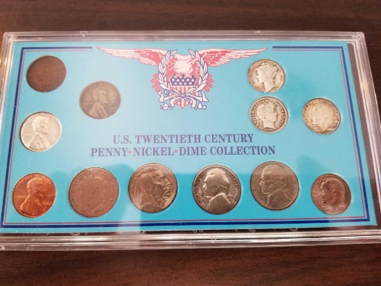 US twentieth century penny, nickel, dime collection