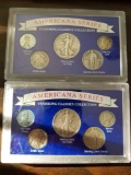 Americana series coin sets with 1941 and 1943 walking liberty halves, bid x 2