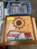 Fire truck clock and CDs