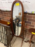 Oval dressing mirror