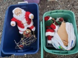 2 totes, Christmas, Santas, manger