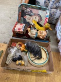 Coca-Cola tray, Charlie Weaver, tin toys, child's plate, small doll