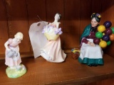 Royal Doulton figurines, Mary Mary, lesley, the old balloon seller. Bid x 3