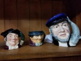 Royal Doulton mugs, mine host, tony weller, Capt. Ahab. Bid x 3