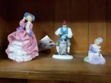 Royal Doulton figurines, top 'o the hill, silversmith, Mary had a little lamb, bid x 3