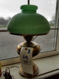 Green shade lamp