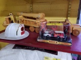 Wood toys, toy fire truck