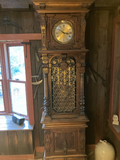 Antique grandfather clock, maker unknown