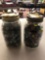 2 jars vintage marbles