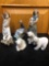 5 Lladro figurines and 2 Nao figurines and 2 flats misc