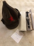 Russian Cap & Poljot Russian chronograph watch in box