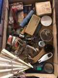 Flat of tools, misc items