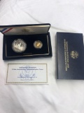 Smithsonian institution 150th anniversary commemorative coins to coin silver and gold proof set with