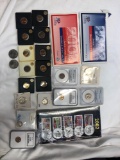 Collection of coins, proof sets, pennies, etc