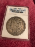 1893 liberty silver dollar coin, professionally graded