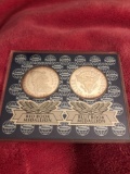 Whitman coin products 2 coin set blue and red book 1995 silver