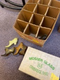 Mosser glass Jennifer set in original box and 1 box of mosser glass shoes