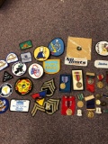 Military medals, patches, pins, etc