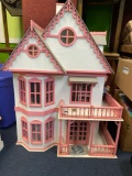 Large wooden doll house with contents, 33? x 22