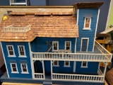 Large wooden doll house and contents