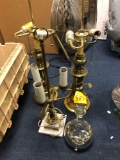 3 lamps and 1 glass decanter