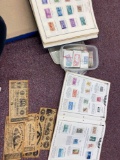 Stamp collection, possible old original money from different states