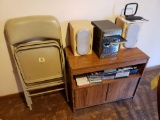 CD Player, CDs, Stand, Two Chairs