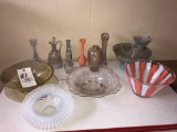 Glass Bowls - vases - cruets - etc