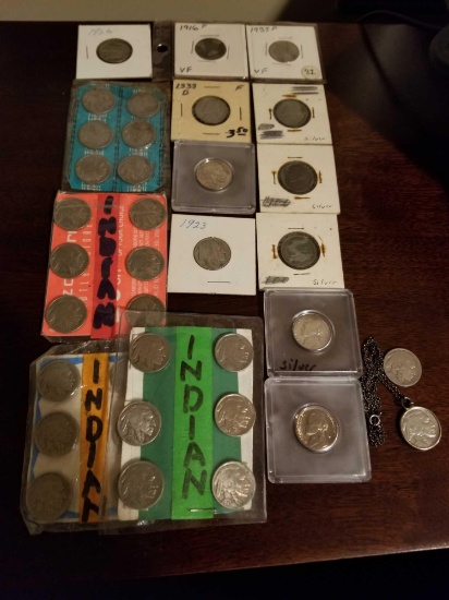 Buffalo nickels, bid x 37