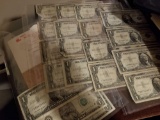 $1 bills, most are silver certificates. Bid x 19