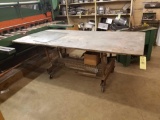 4ft x 8ft homemade layout table on casters
