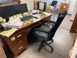 Large executive desk and office chair