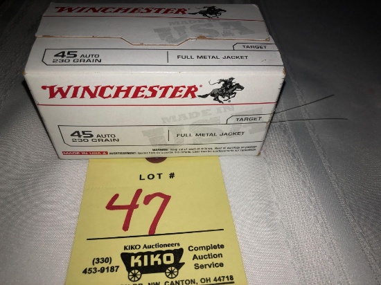 Winchester 45 auto Ammo 100 rounds