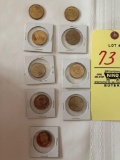 (9) Presidential Dollar coins (Sold by the Piece!)