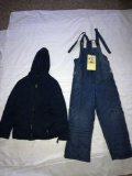 Attic Racer youth size 10-12 bibs and Faded Glory size L 10-12 coat