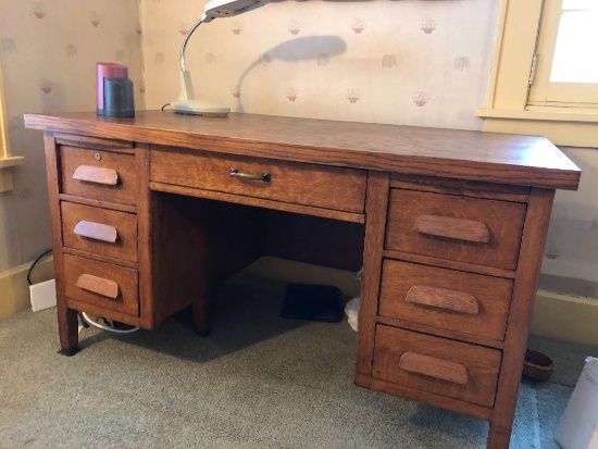 Large oak desk