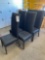 5 black upholstered dining chairs