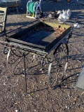 Wrought iron cart planter box