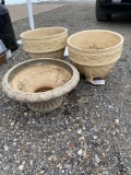 3 clay planters
